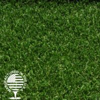 Close-up of field green artificial grass turf, manufactured in the USA, featuring dense, durable blades designed for athletic fields, playgrounds, and high-traffic landscape applications by Southwest Greens.