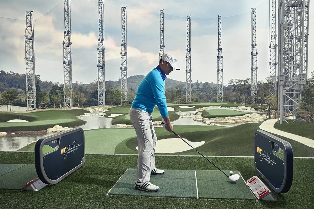 Atlanta Golfer on synthetic grass tee box