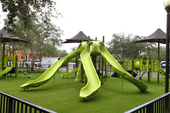 Atlanta playground with artificial turf