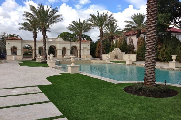 Atlanta artificial grass landscaping for resorts and event spaces